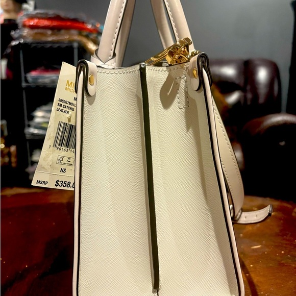 Michael Kors Maple Optic White Women Leather Satchel NWT - Picture 10 of 11